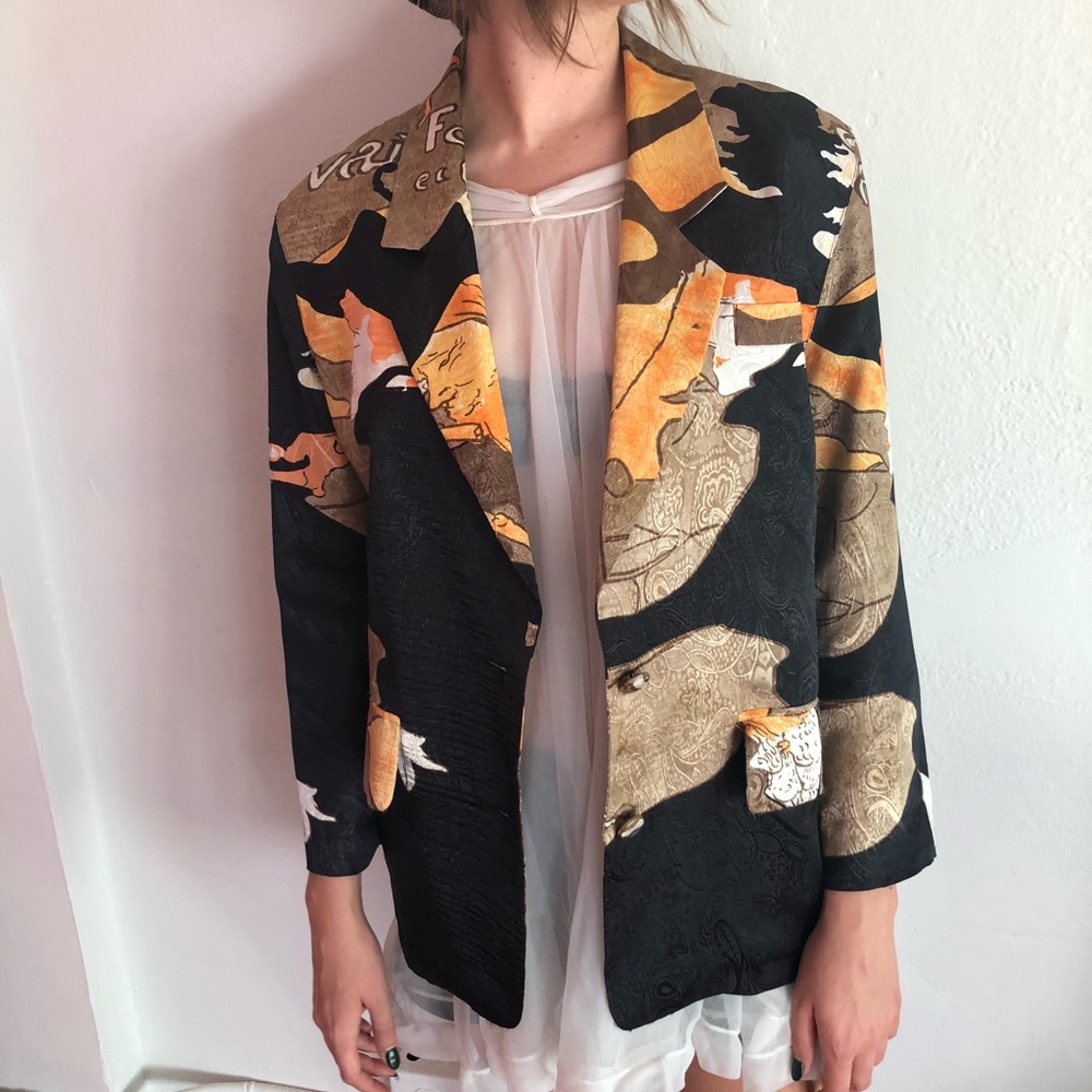 VINTAGE silk blazer